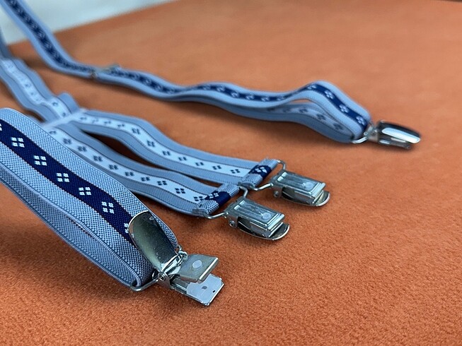 Vintage desenli lastikli pantolon askısı - Görsel 3