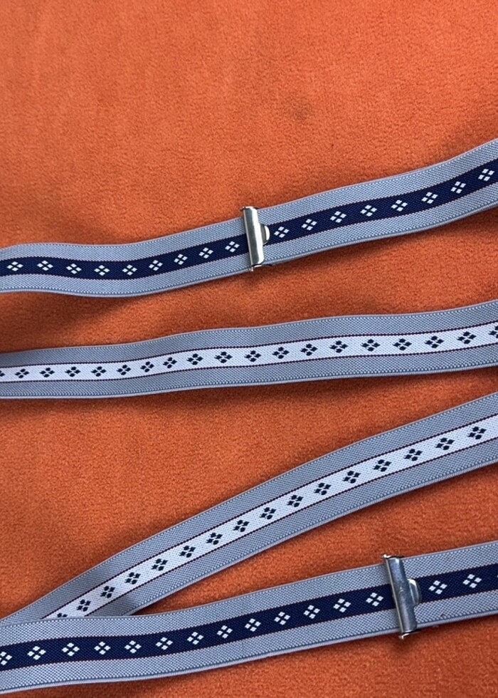 Vintage desenli lastikli pantolon askısı - Görsel 4