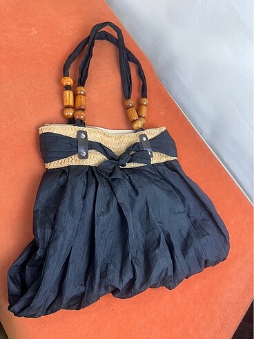 American Vintage Tahta boncuklu kumaş çanta