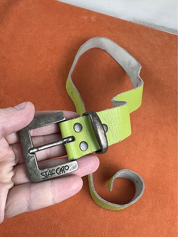 Beden Staccato vintage yeşil deri kemer