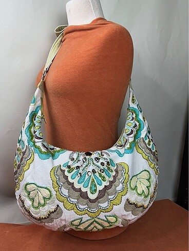 Accessorize işlemeli vintage çapraz çanta