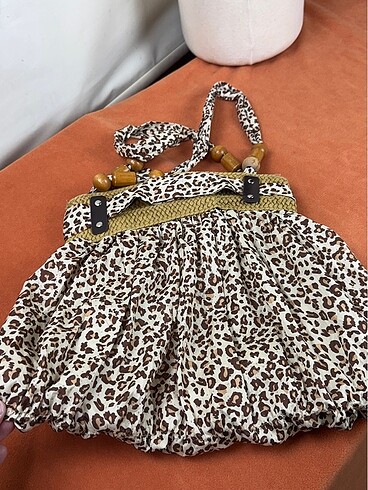 Beden çeşitli Renk Leopar desenli vintage kol çantası