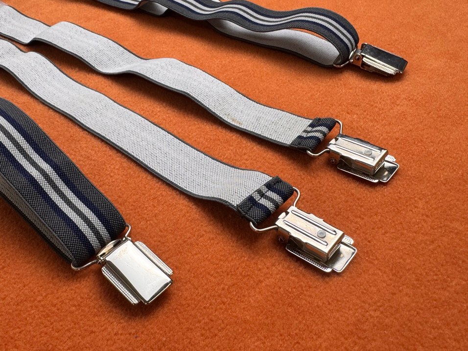 Gri Çizgili lastikli pantolon Askısı - Görsel 2