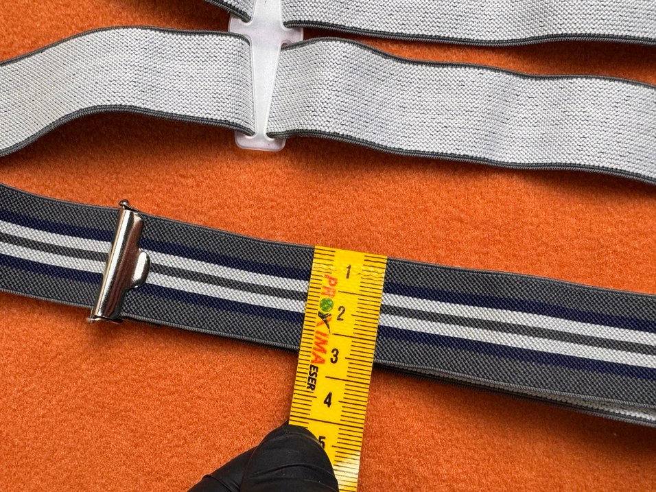 Gri Çizgili lastikli pantolon Askısı - Görsel 3