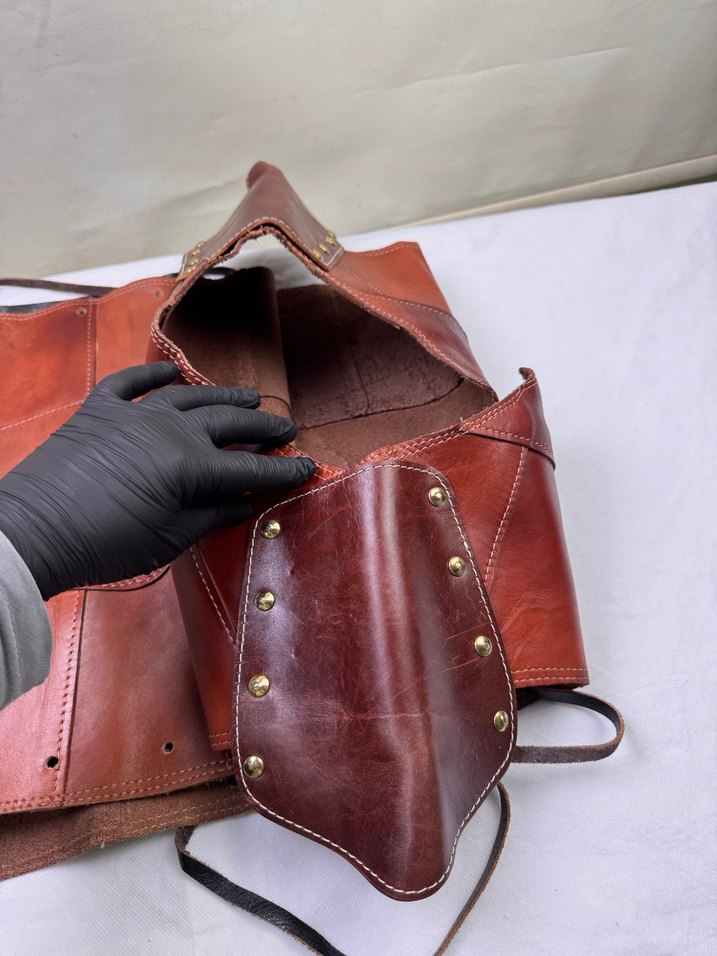 Ortaçağ viking Deri Yelek zırh kostüm - Görsel 5