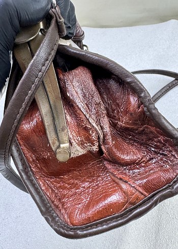 Antika Vintage Yılan Desenli Deri Kadın Çanta - Görsel 5