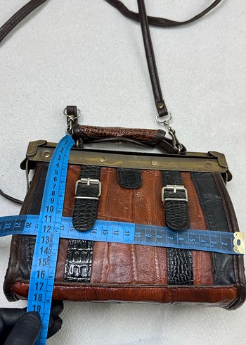 Antika Vintage Yılan Desenli Deri Kadın Çanta - Görsel 6