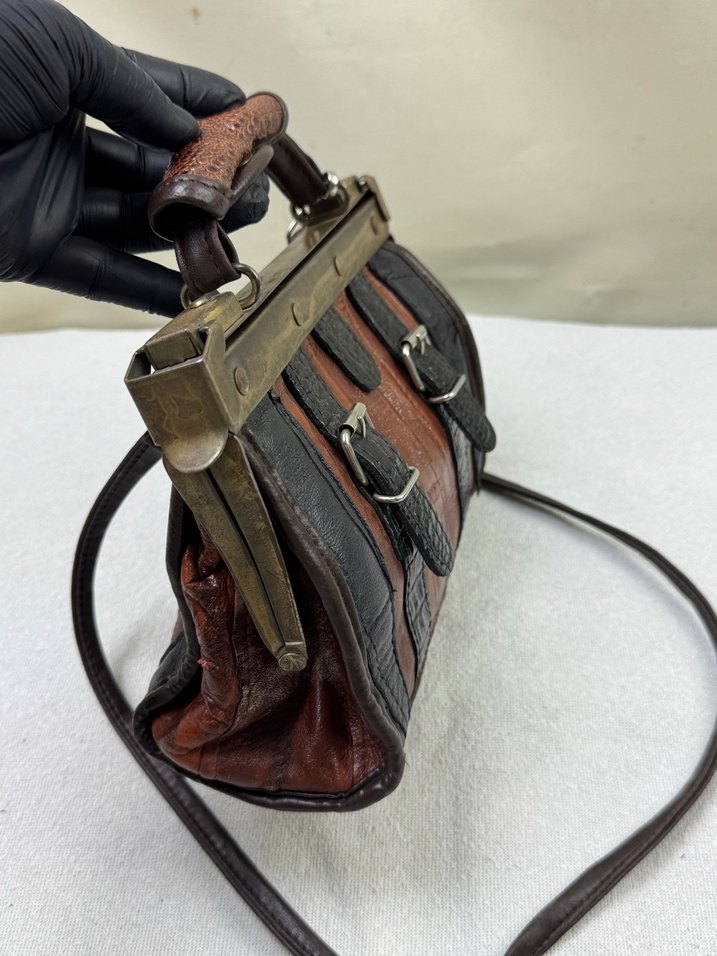 Antika Vintage Yılan Desenli Deri Kadın Çanta - Görsel 2