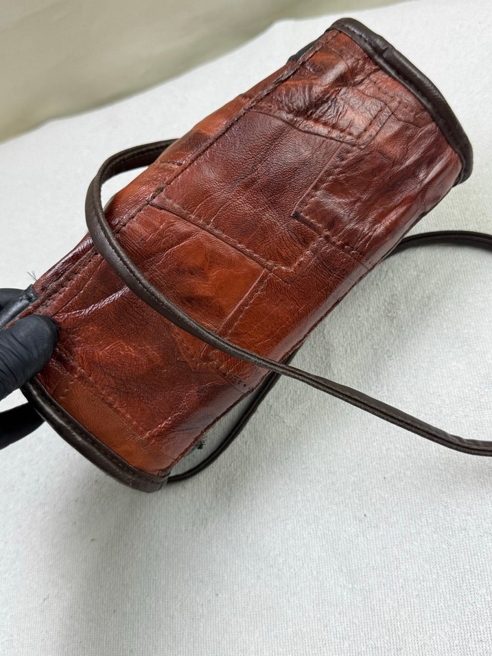 Antika Vintage Yılan Desenli Deri Kadın Çanta - Görsel 4