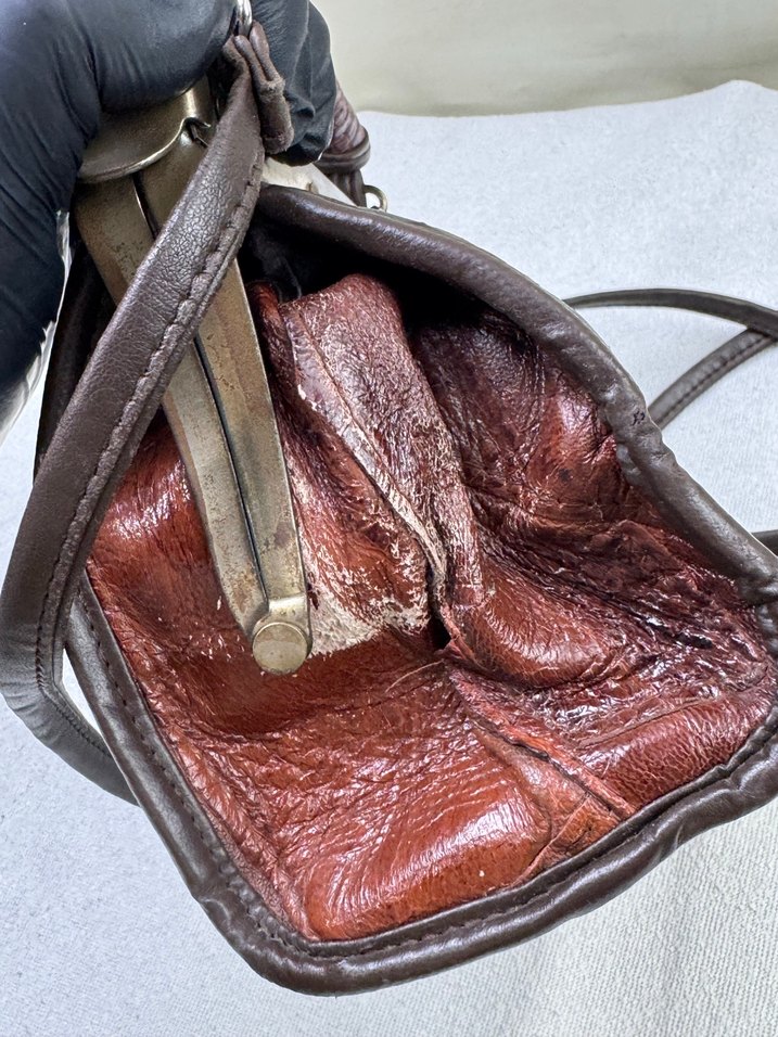 Antika Vintage Yılan Desenli Deri Kadın Çanta - Görsel 5