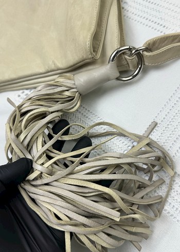 Salamander püsküllü deri omuz çantası - Görsel 4