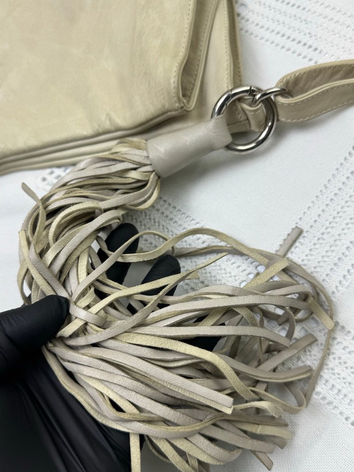 Salamander püsküllü deri omuz çantası - Görsel 4