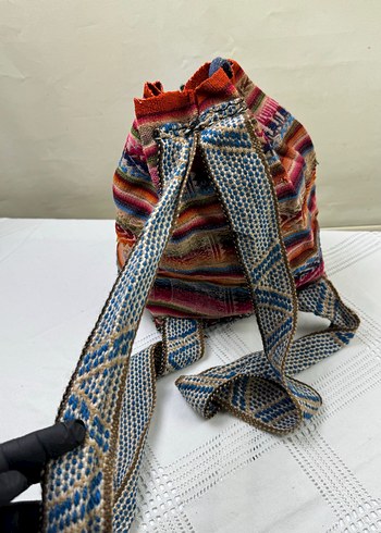 Bohem Çok Renkli Püsküllü Sırt Çantası - Görsel 4