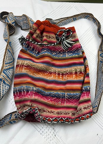 Bohem Çok Renkli Püsküllü Sırt Çantası - Görsel 2