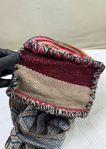 Bohem Çok Renkli Püsküllü Sırt Çantası - Görsel 5