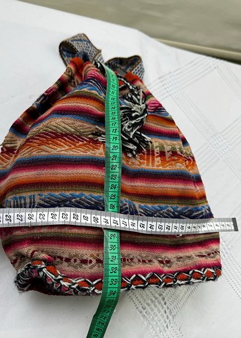 Bohem Çok Renkli Püsküllü Sırt Çantası - Görsel 6