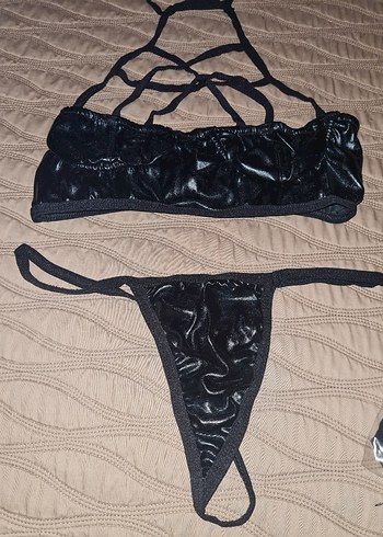 s Beden Kadın Deri Siyah Gotik Halter Büstiyer