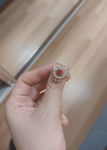 Kırmızı Boncuklu Vintage Kadın Yüzük - Görsel 4