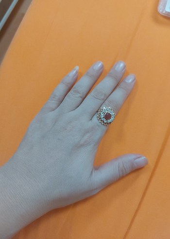 Kırmızı Boncuklu Vintage Kadın Yüzük - Görsel 6