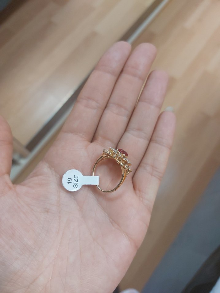 Kırmızı Boncuklu Vintage Kadın Yüzük - Görsel 3