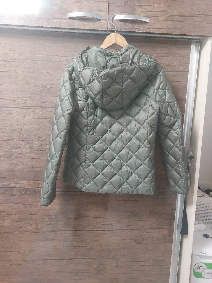 yeşil Kapitone Fermuarlı Kadın Mont - Görsel 2