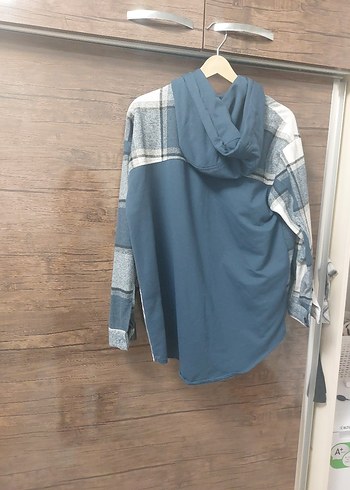 Gri Ekose Düğmeli Kadın Gömlek - Görsel 5