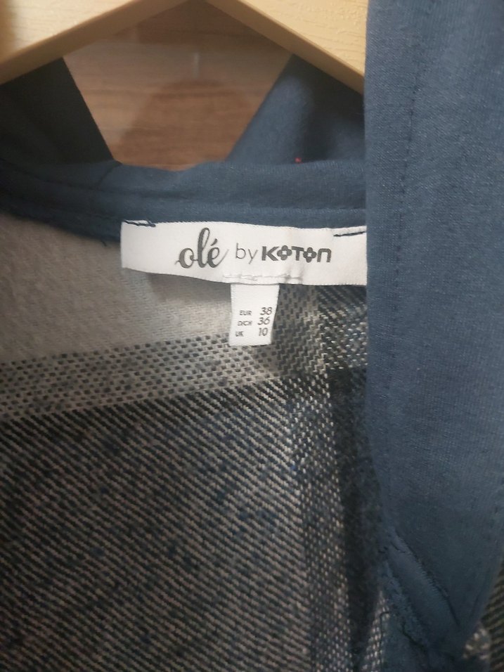 Gri Ekose Düğmeli Kadın Gömlek - Görsel 2