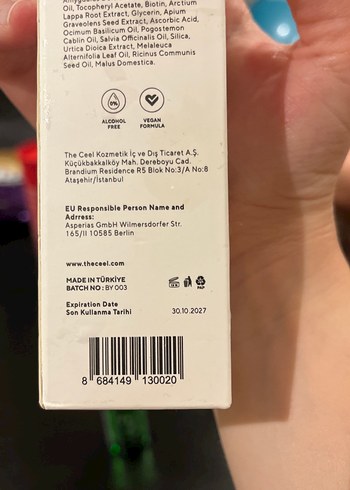 Beden Ceel Biberiye Saç Yağı - Vegan, Biotinli