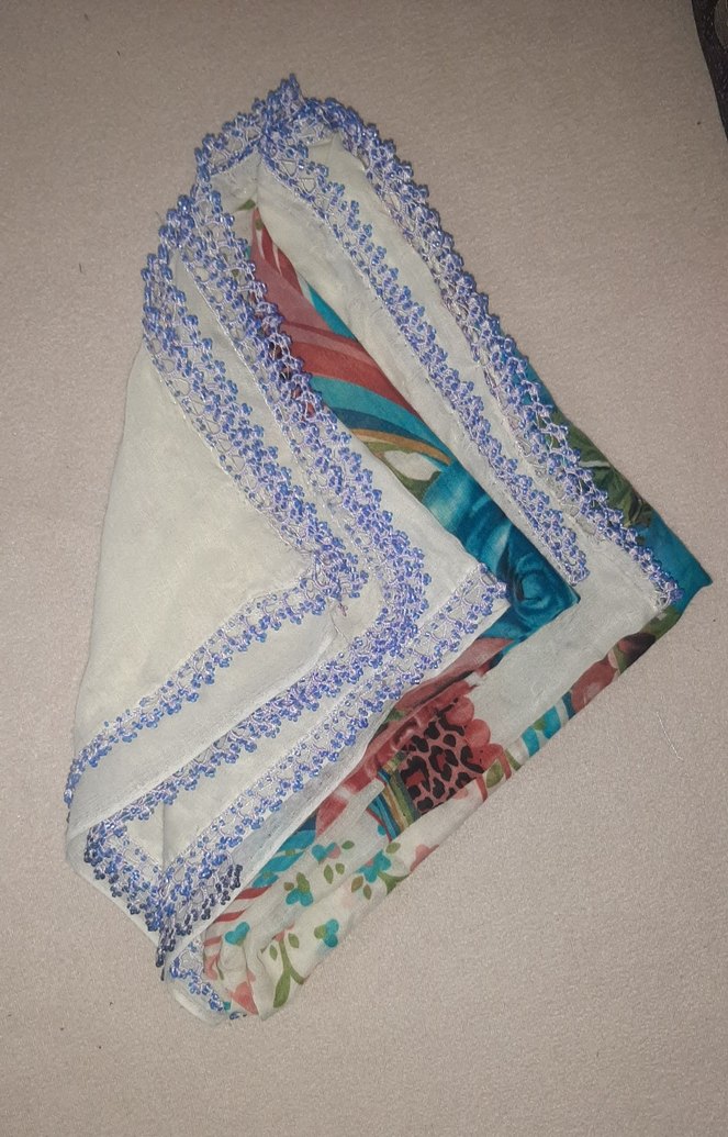 Boncuk oyalı yazma - Görsel 4