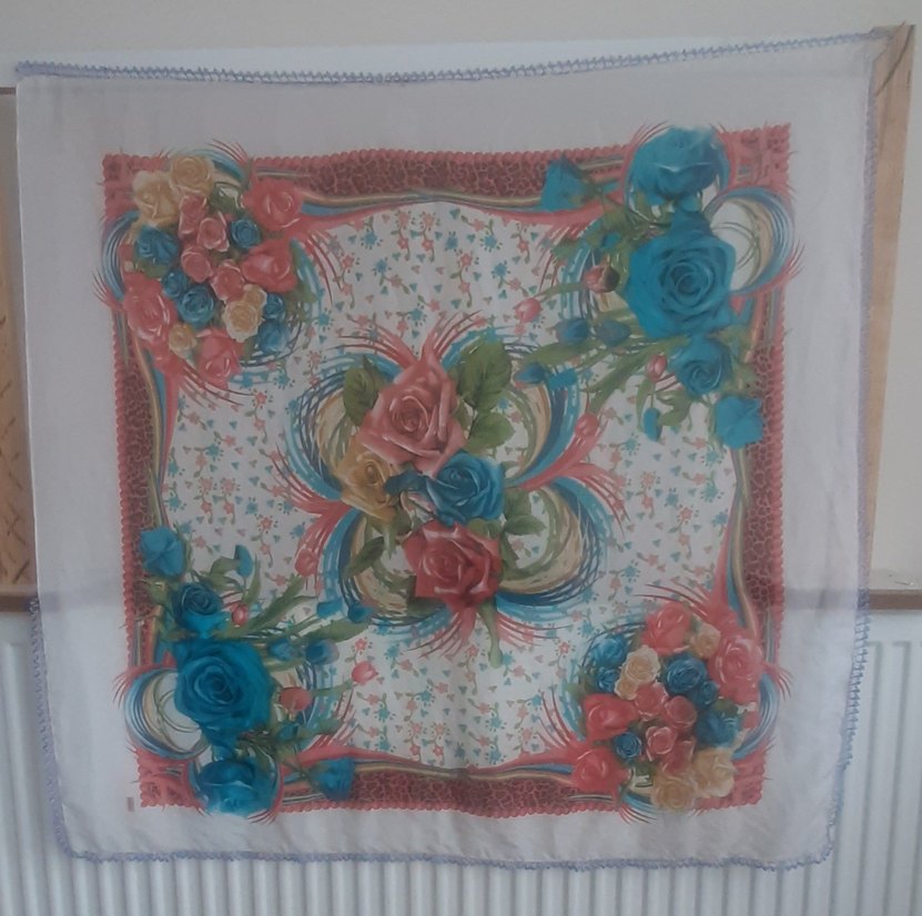 Boncuk oyalı yazma - Görsel 5