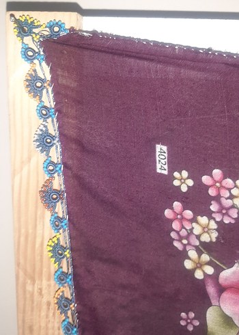 Dantel Detaylı Mor Bohem Kadın Fular - Görsel 6