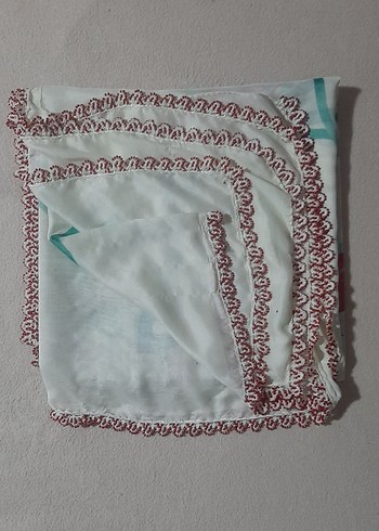 Boncuk oyalı Beyaz Bohem Kadın yazma - Görsel 3