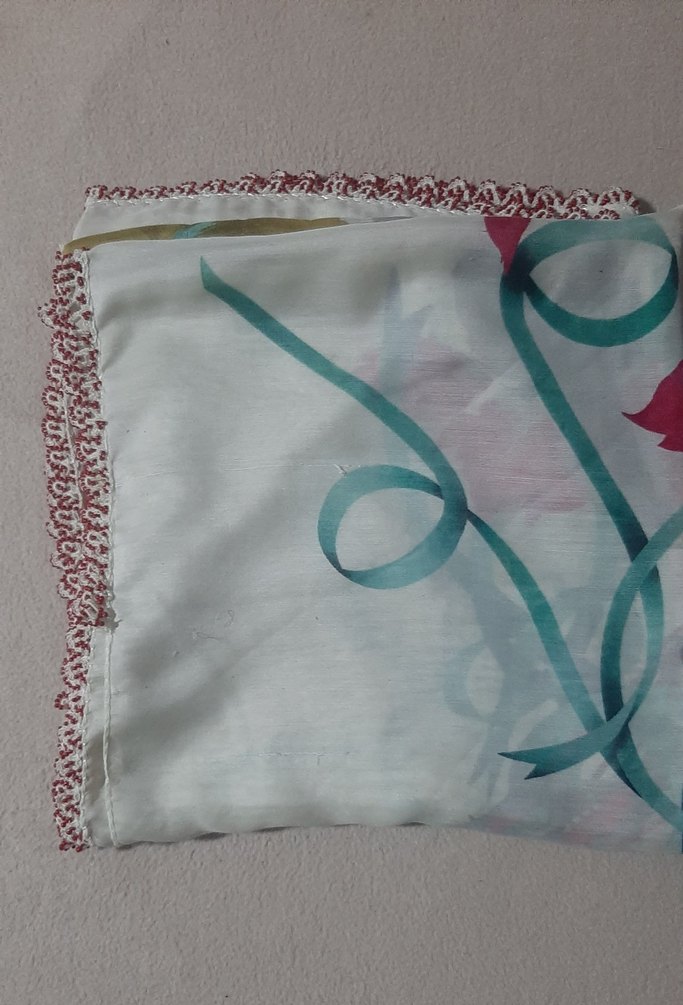 Boncuk oyalı Beyaz Bohem Kadın yazma - Görsel 4