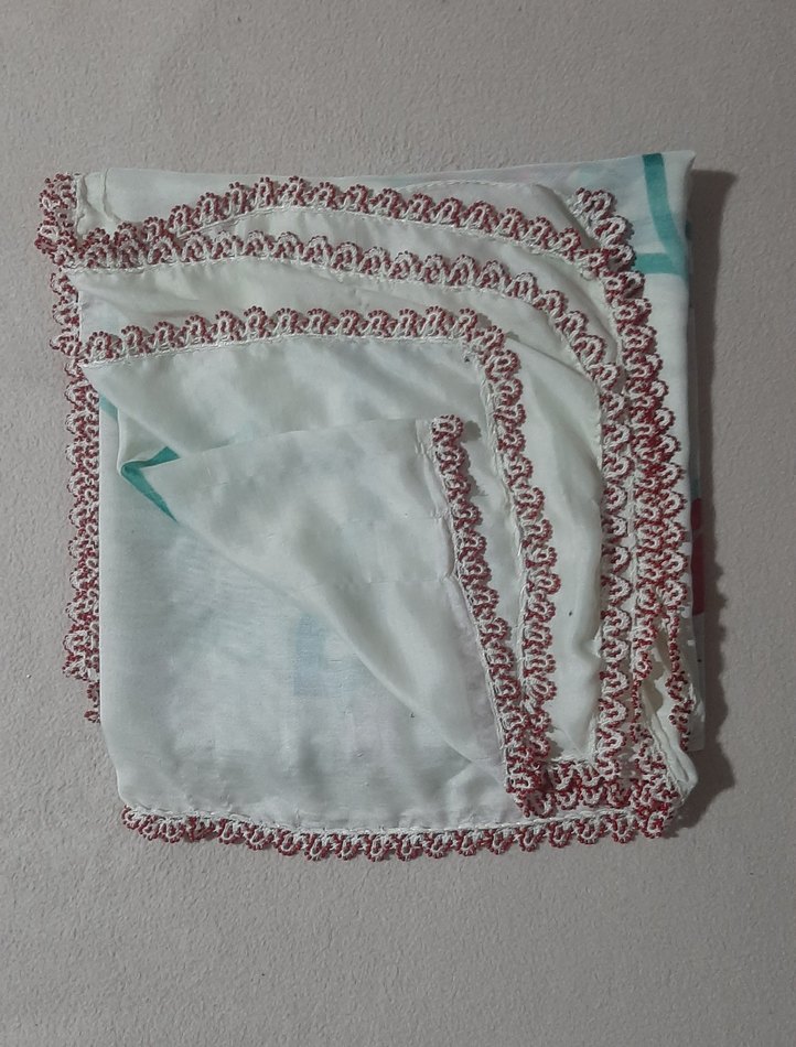 Boncuk oyalı Beyaz Bohem Kadın yazma - Görsel 3