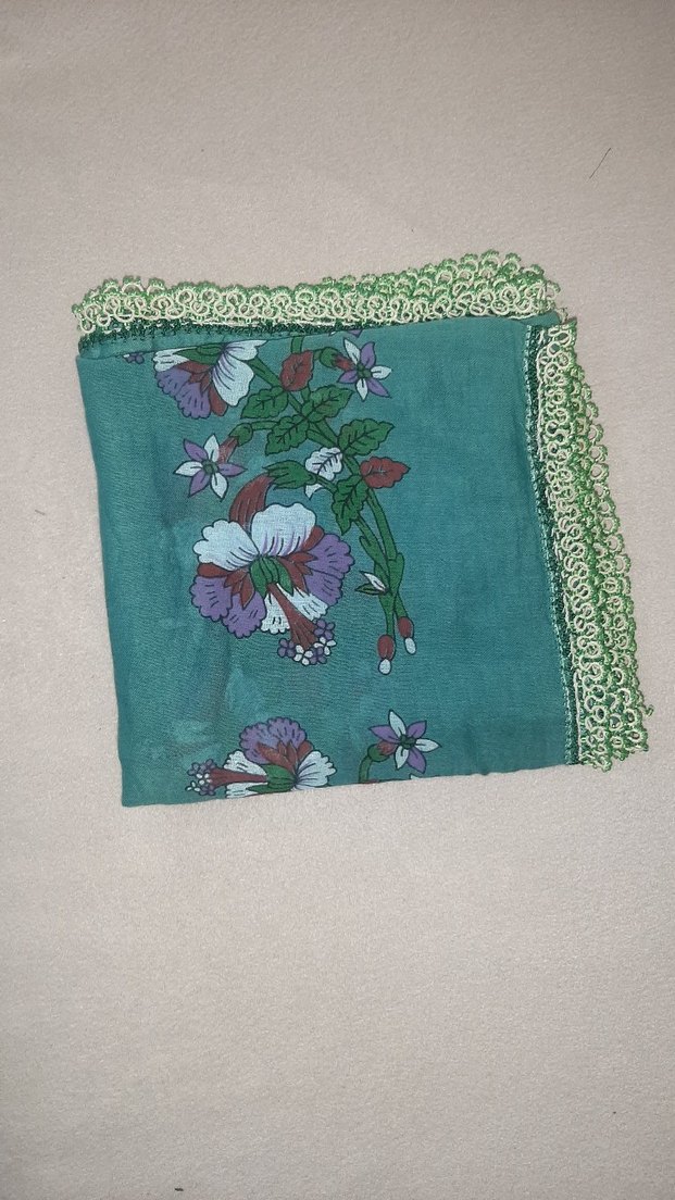 Dantel Detaylı Turkuaz Bohem Kadın Fular - Görsel 2