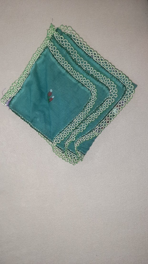 Dantel Detaylı Turkuaz Bohem Kadın Fular - Görsel 4