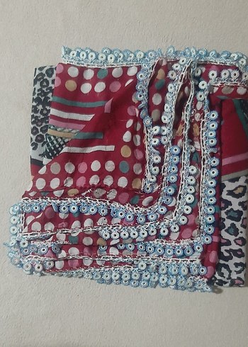 Boncuklu Çok Renkli Bohem Kadın Fuları - Görsel 2