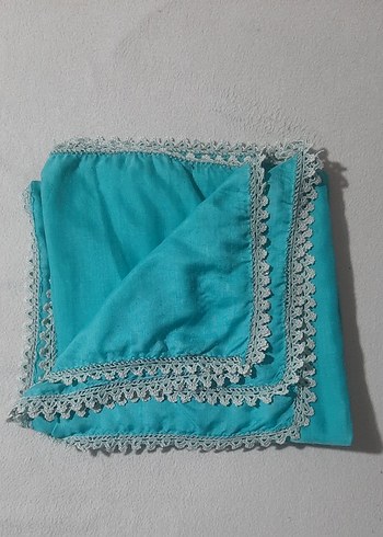 Dantel Detaylı Turkuaz Kadın yazma - Görsel 4