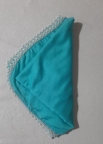 Dantel Detaylı Turkuaz Kadın yazma - Görsel 3