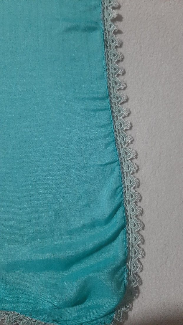 Dantel Detaylı Turkuaz Kadın yazma - Görsel 5