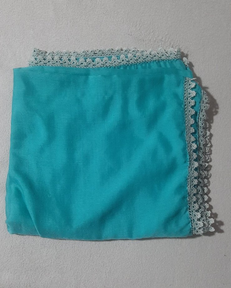 Dantel Detaylı Turkuaz Kadın yazma - Görsel 2