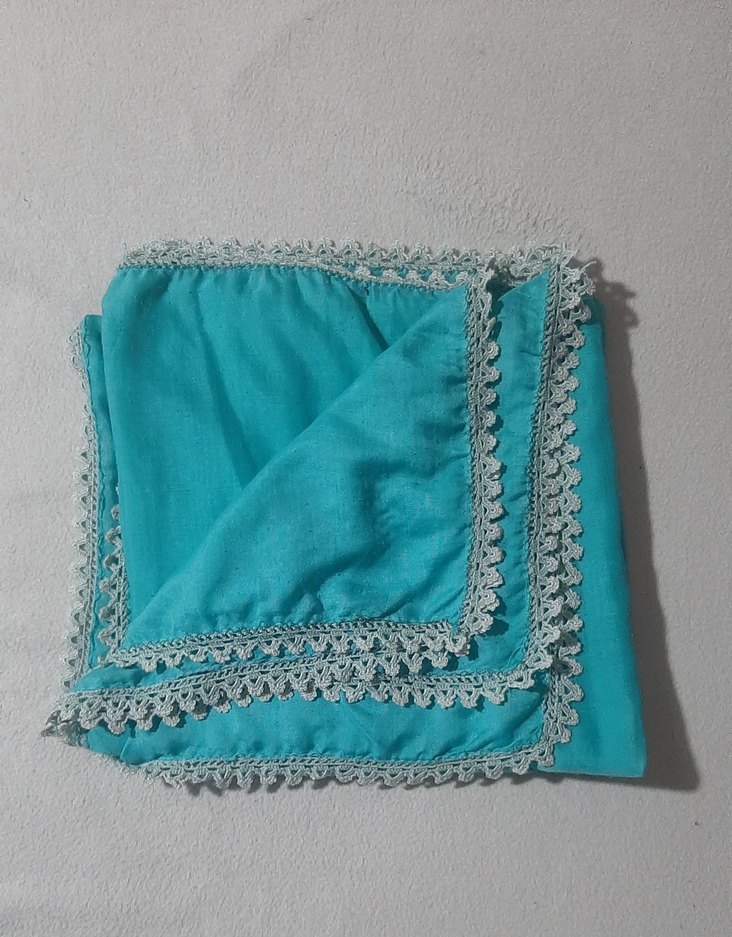 Dantel Detaylı Turkuaz Kadın yazma - Görsel 4