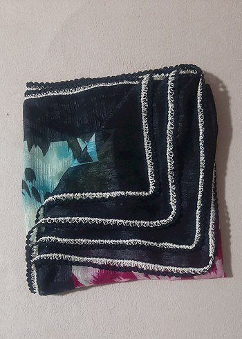 Kadın Pliseli Çok Renkli Bohem Fular - Görsel 3