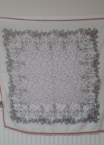 Dantel Kenarlı Renkli Kadın Fular - Görsel 6