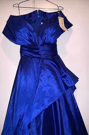 xs Beden Cengiz Aktürk abiye elbise saks mavi