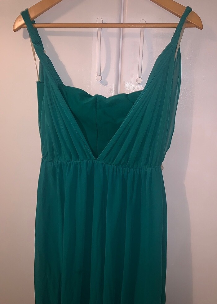 Yeşil tuvalet abiye elbise - Görsel 4