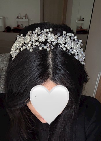 Beyaz Boncuklu Gelin Saç Aksesuarı - Görsel 3