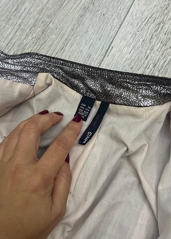 Kadın Gri parlak Deri  Ceket - Görsel 2