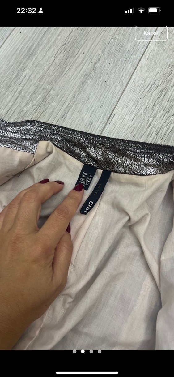 Kadın Gri parlak Deri  Ceket - Görsel 2