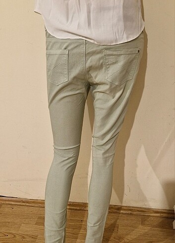 Mint Yeşili Düşük Bel Pantolon - Görsel 2